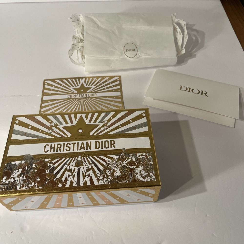 Christian Dior Small Gift Box White Gold Circus of Dreams Card Tissue Paper